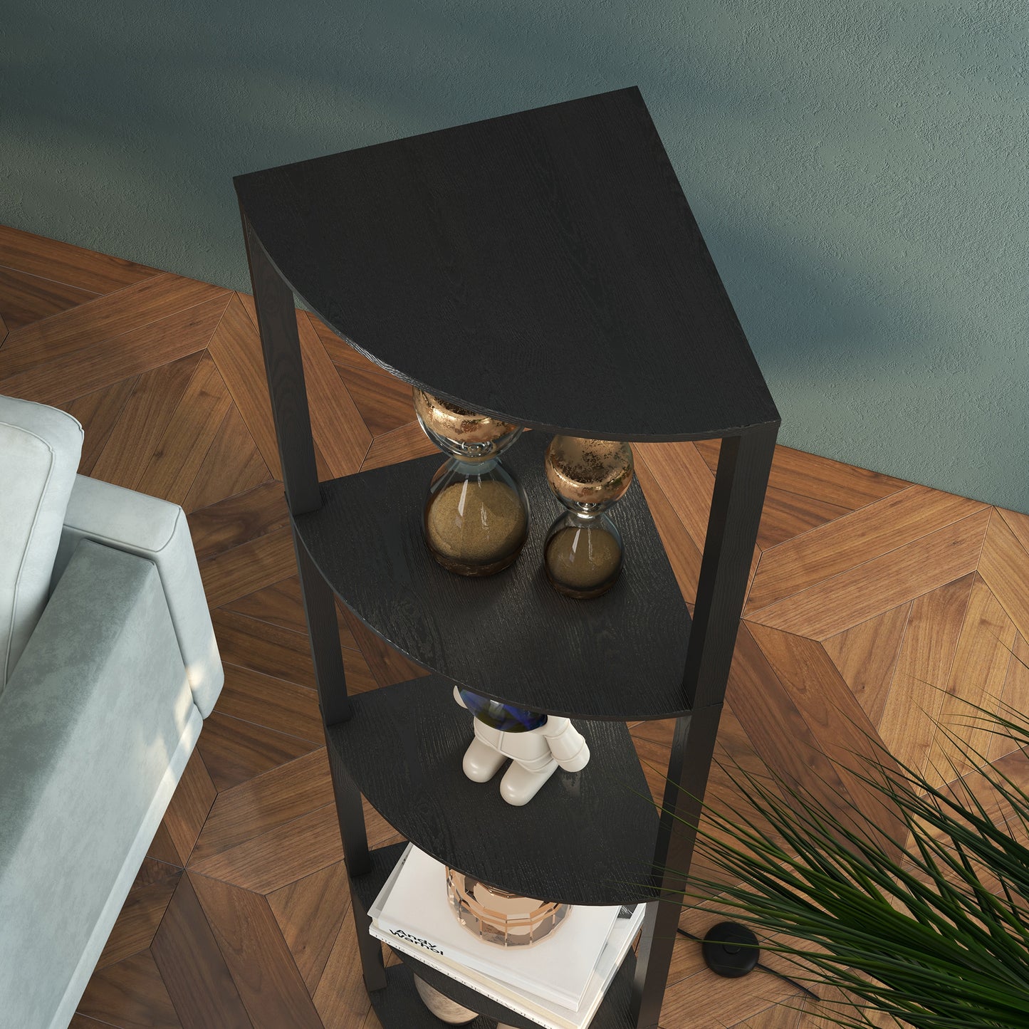 LightGlow Corner Floor Lamp - Black