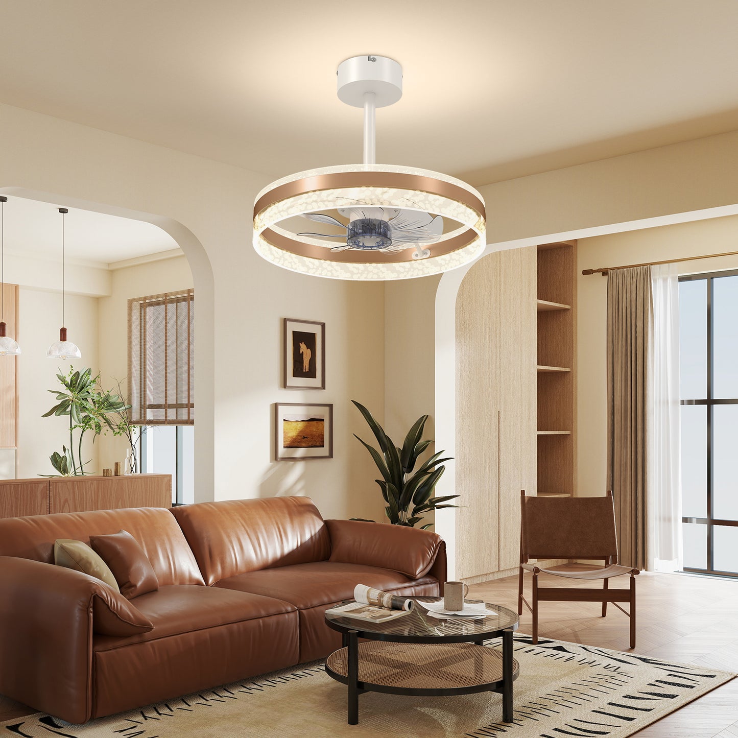 LightGlow LED Ceiling Fan - Gold
