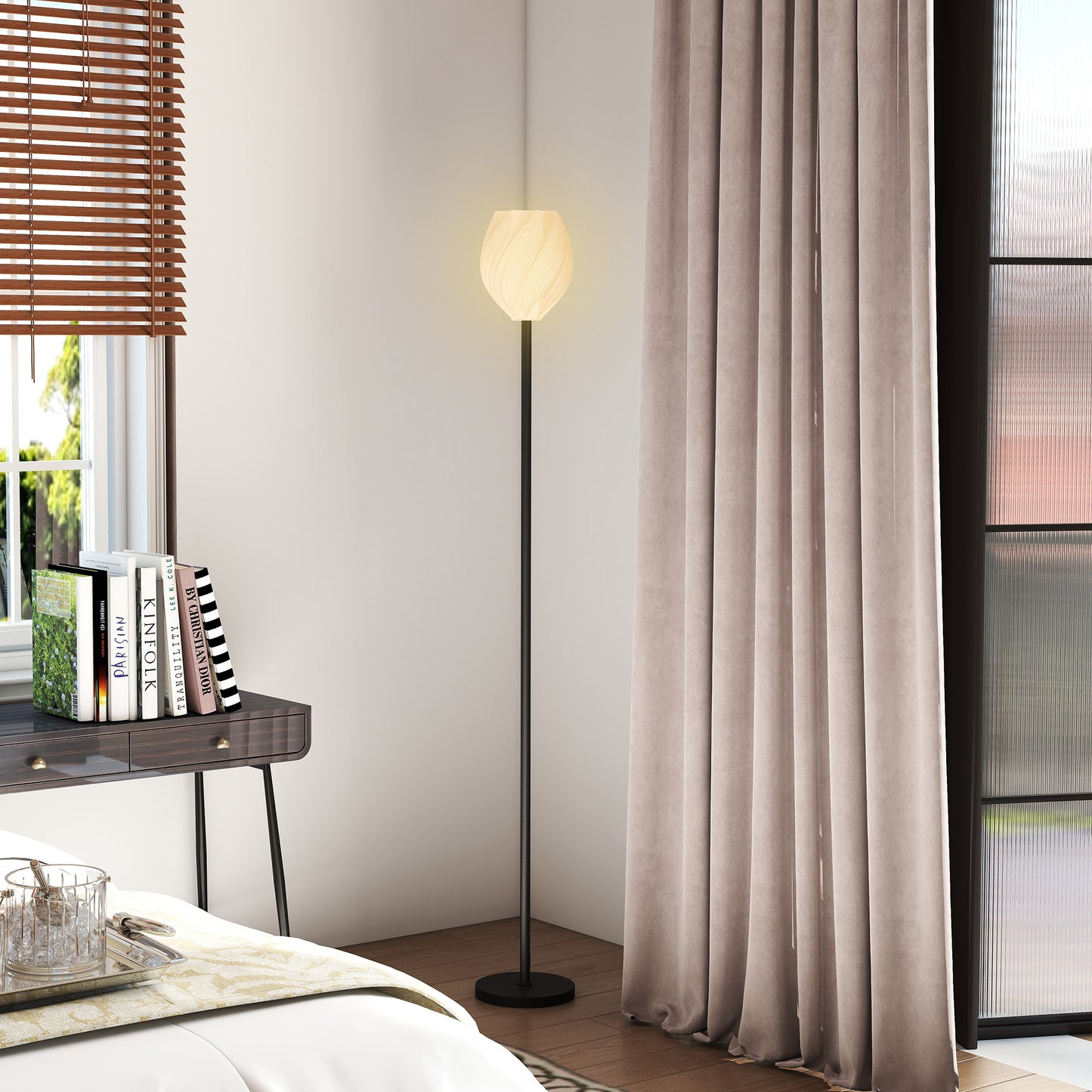 LightGlow Rose Floor Lamp - White