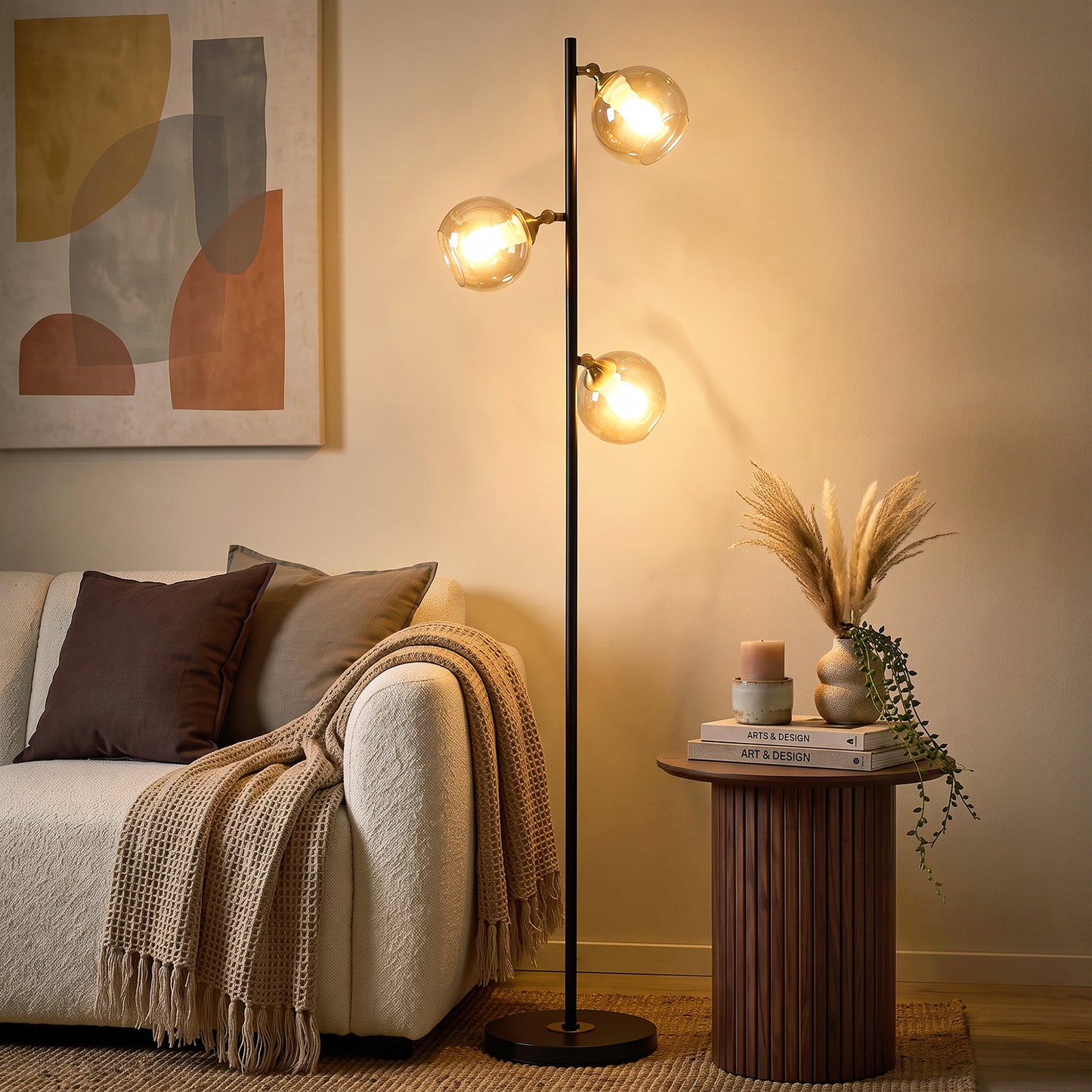 LightGlow Tree Floor Lamp - Grey