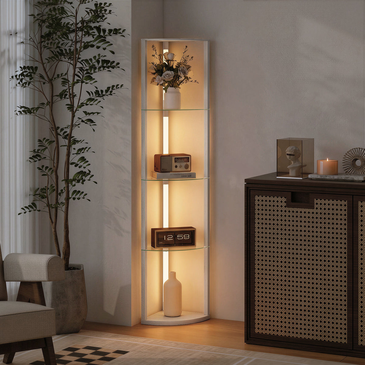 LightGlow Shelf Floor Lamp - Grey