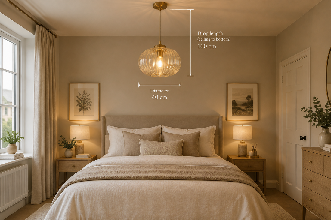 How To Calculate The Perfect Diameter And Drop-Length For Your Bedroom Light?