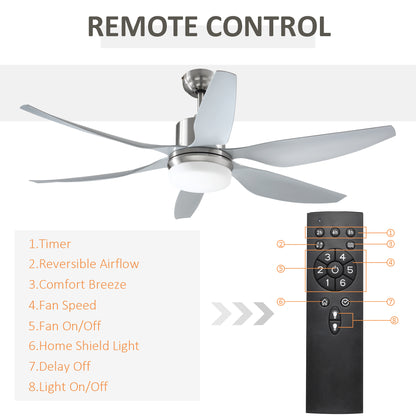 LightGlow Reversible Ceiling Fan - Silver