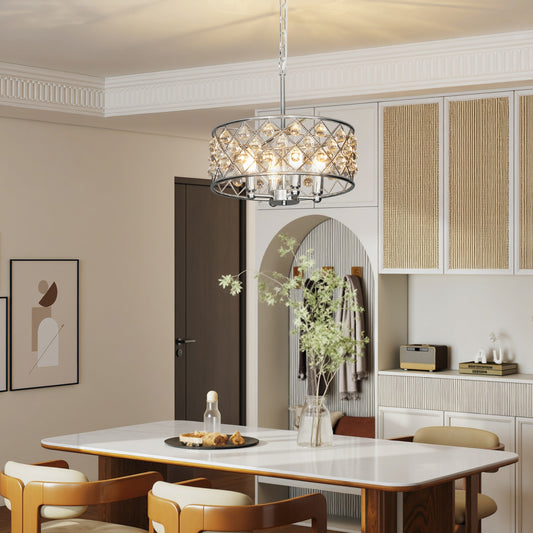 LightGlow Premium 51 Crystallite Four-Bulb Chandelier - Silver-Tone
