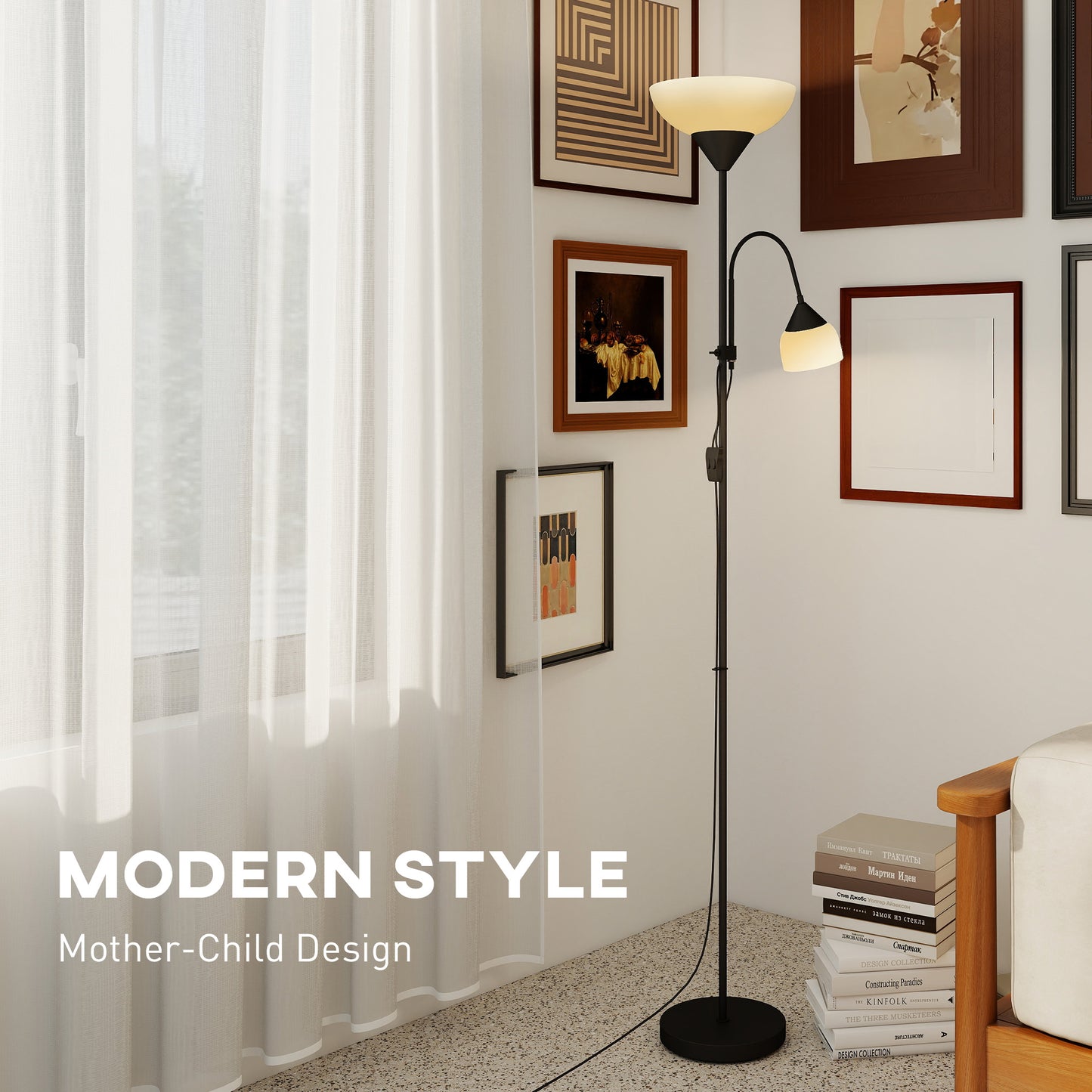 LightGlow Gooseneck Floor Lamp - Black