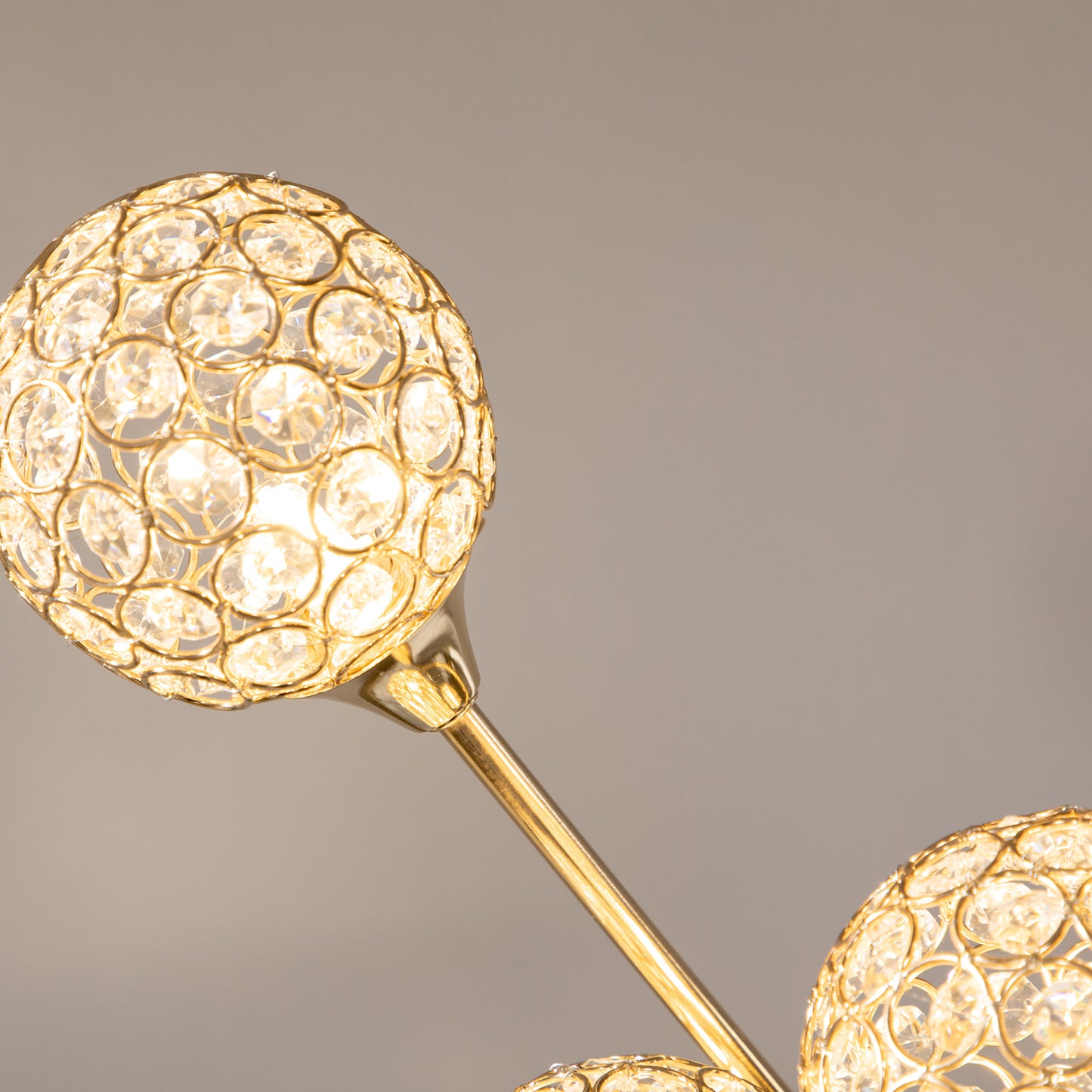 LightGlow Crystal Floor Lamp - Gold