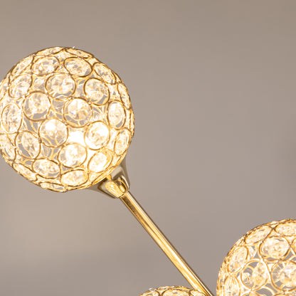 LightGlow Crystal Floor Lamp - Gold