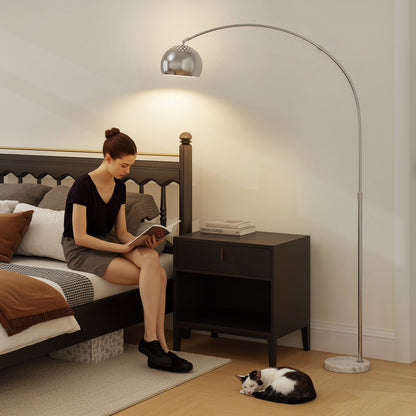 LightGlow Arc Floor Lamp - Black/Silver