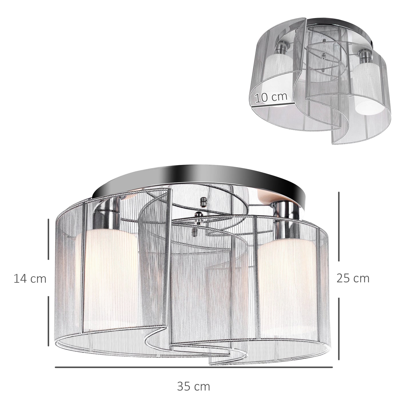 LightGlow Modern Chandelier - White Silver