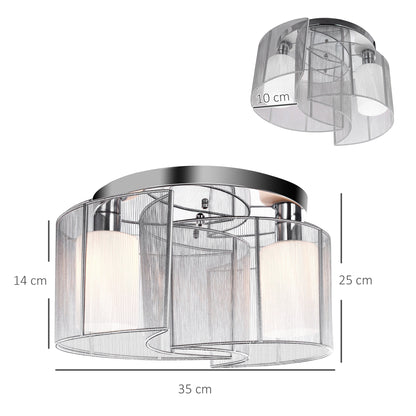 LightGlow Modern Chandelier - White Silver
