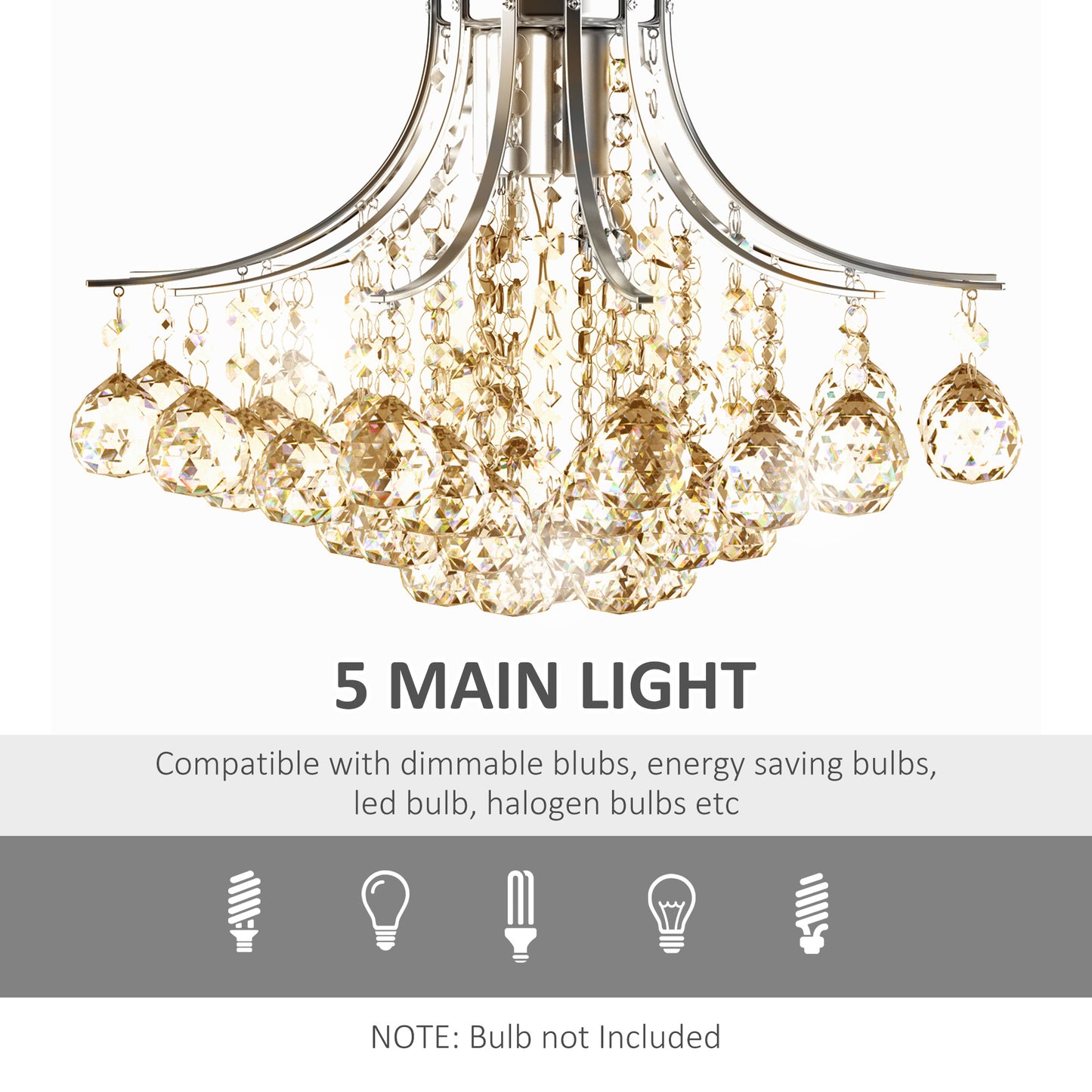 LightGlow Crystal Chandelier