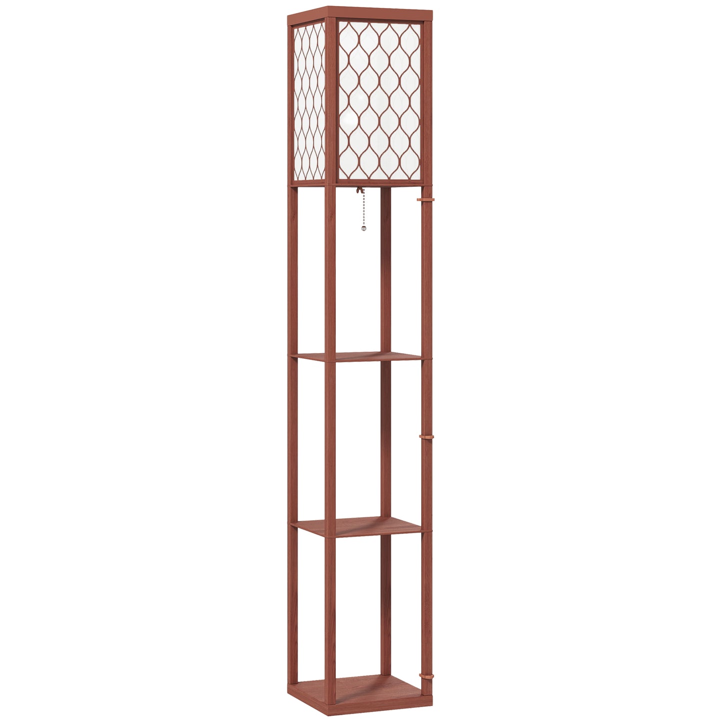 LightGlow Three-Shelf Standing Lamp - Brown/White
