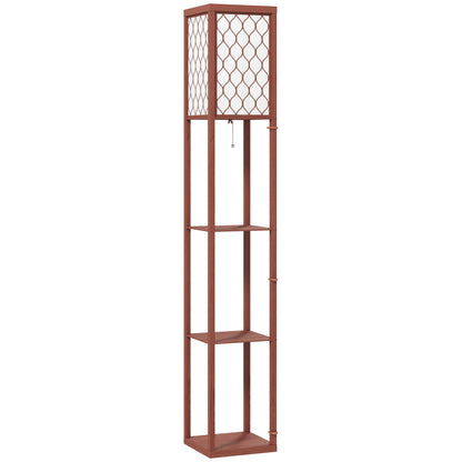 LightGlow Three-Shelf Standing Lamp - Brown/White