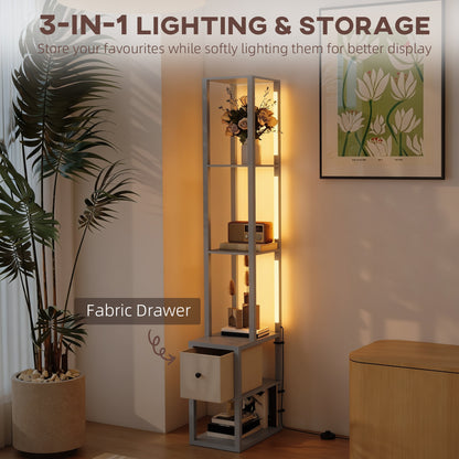 LightGlow Shelf Floor Lamp - Grey
