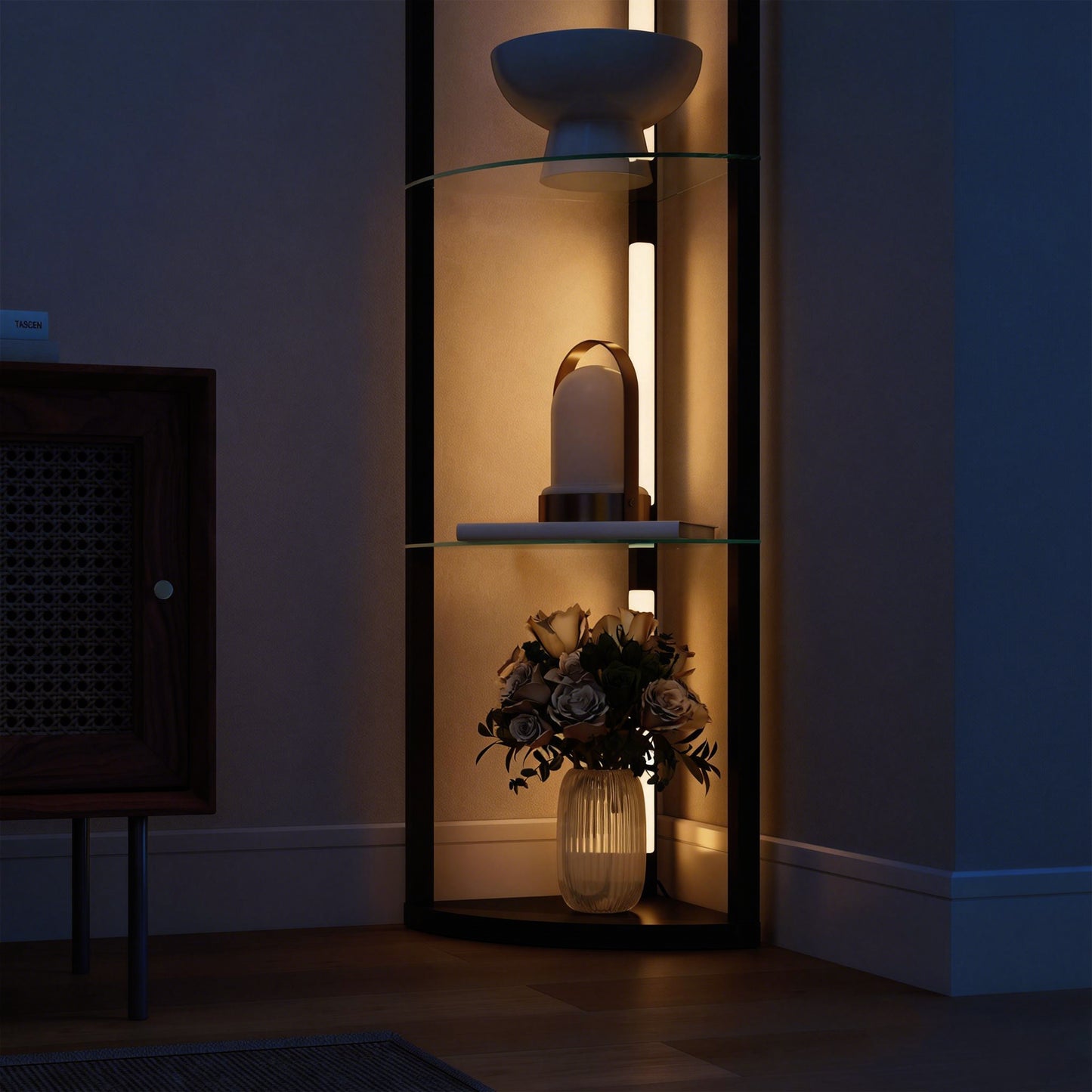 LightGlow Shelf Floor Lamp - Black