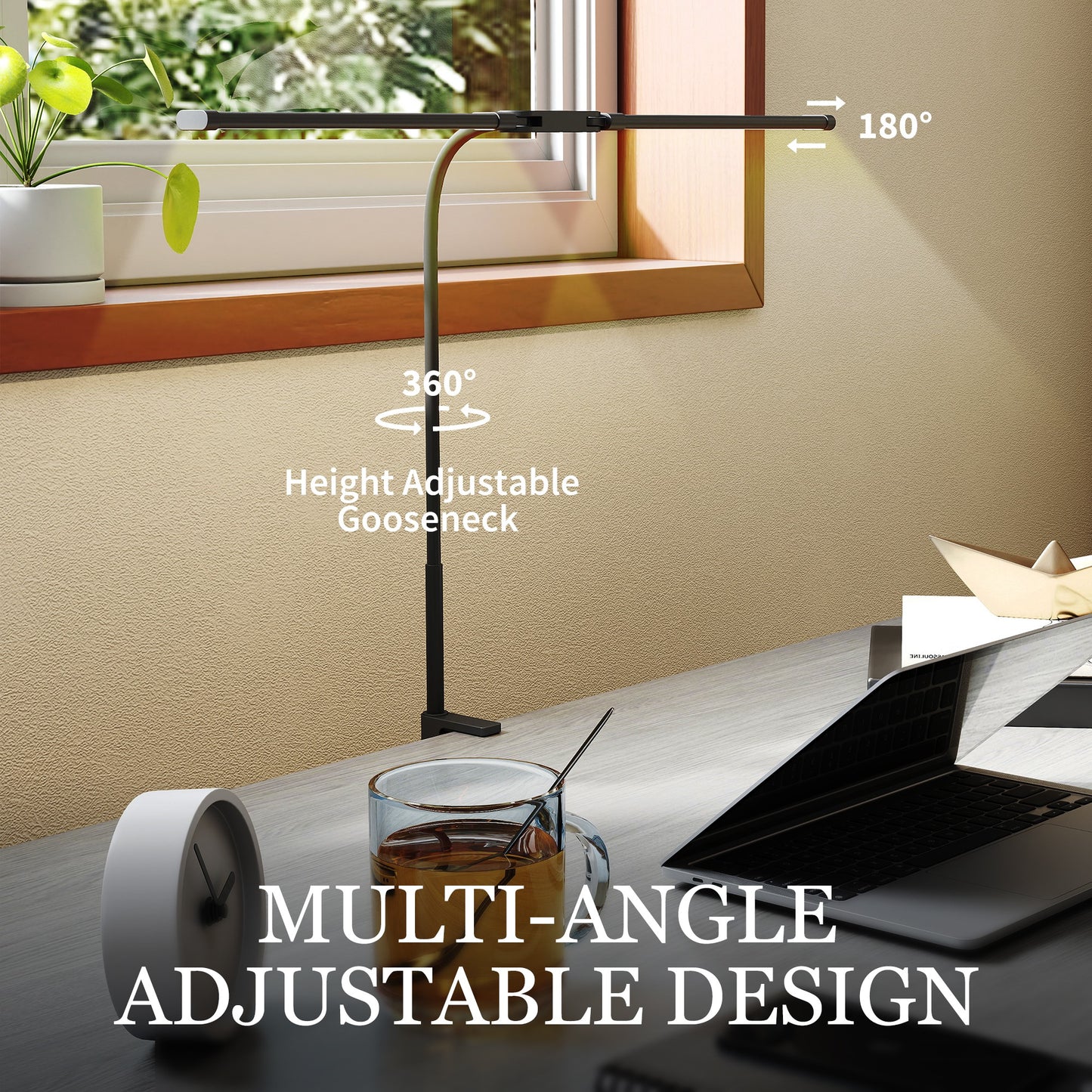 LightGlow Double-Head Desk Lamp - Black