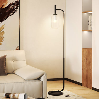 LightGlow Modern Floor Lamp - Black