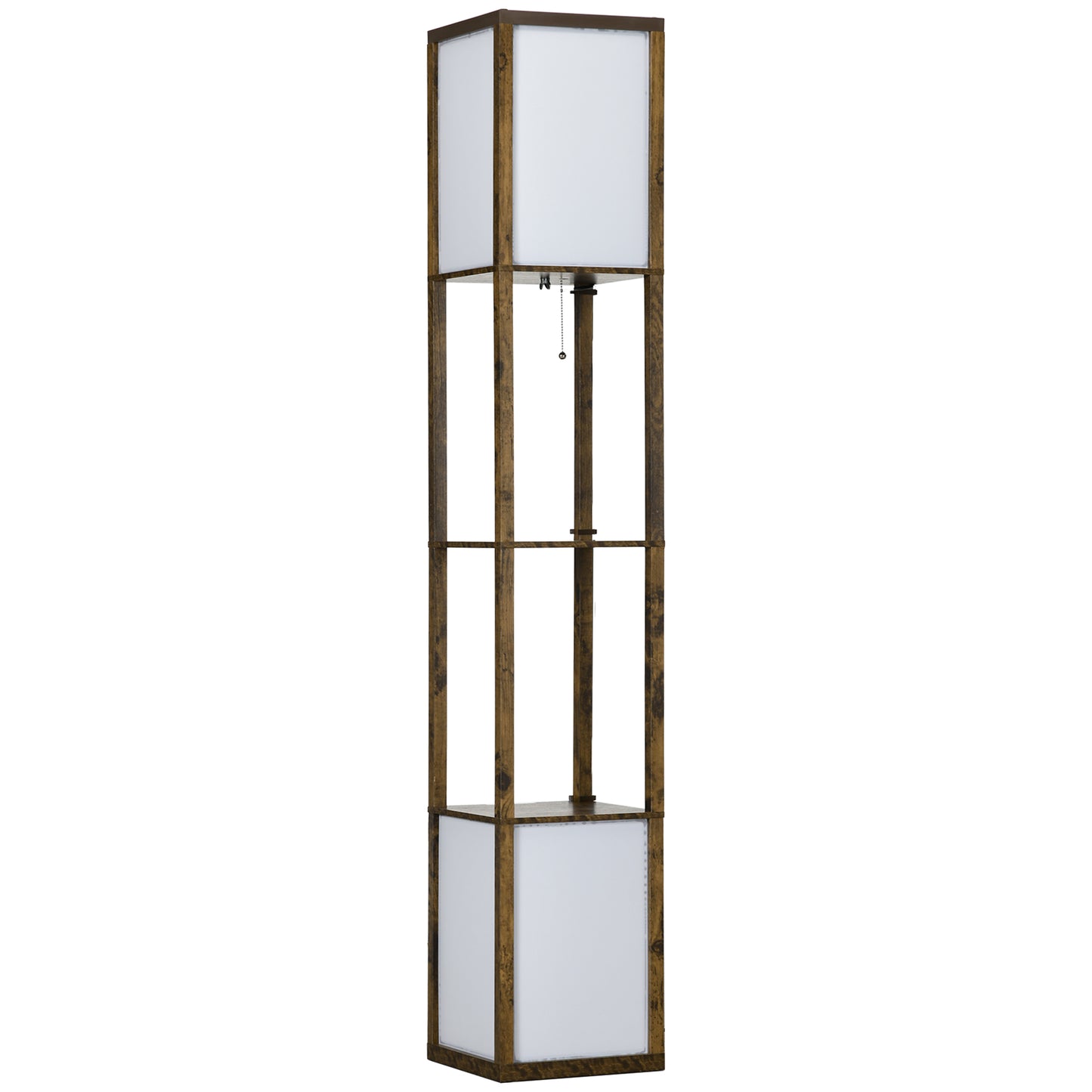 LightGlow Modern Shelf Floor Lamp - Brown