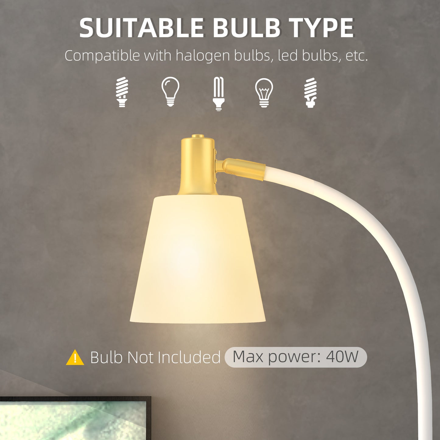 LightGlow Adjustable Floor Lamp - White