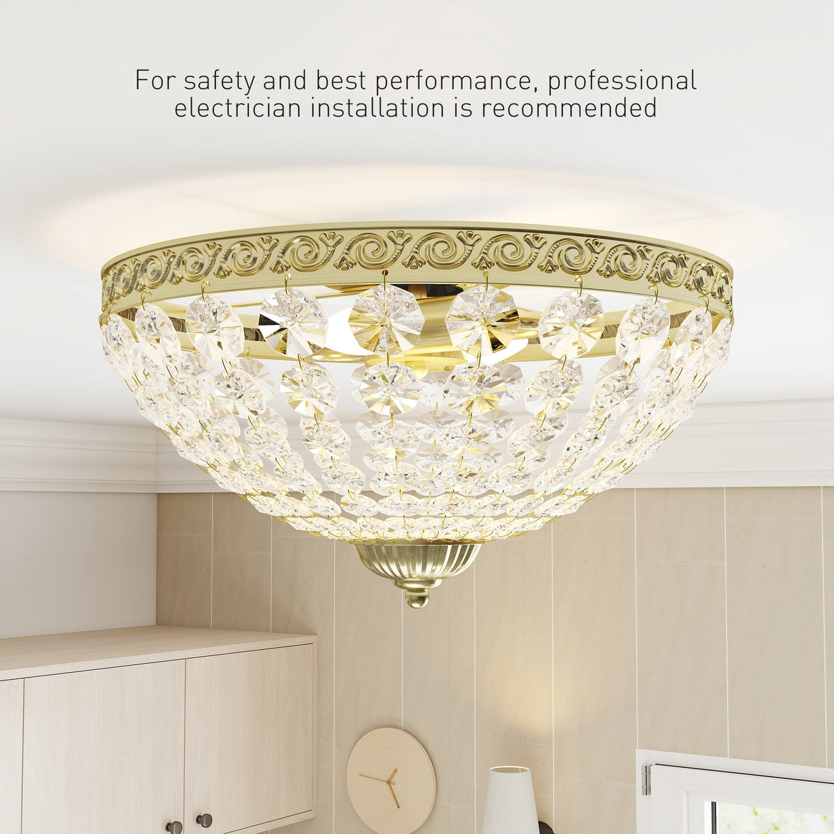LightGlow Crystal Chandelier - Gold