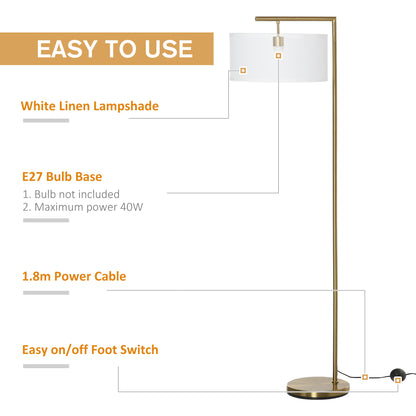 LightGlow Modern Floor Lamp - Gold White