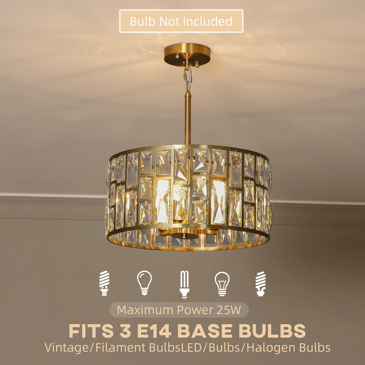 LightGlow Crystallite Chandelier - Gold