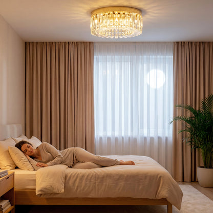 LightGlow Crystal Chandelier - Gold