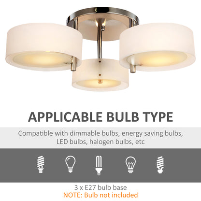 LightGlow Acrylic 3-Light Pendant - Chrome