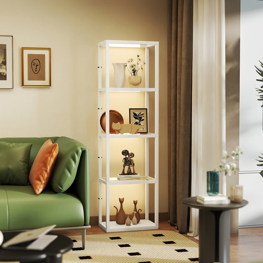 LightGlow Premium Four-Shelf Floor Lamp - White