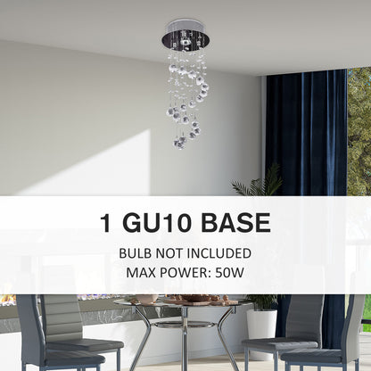 LightGlow Crystal Ceiling Chandelier - Silver