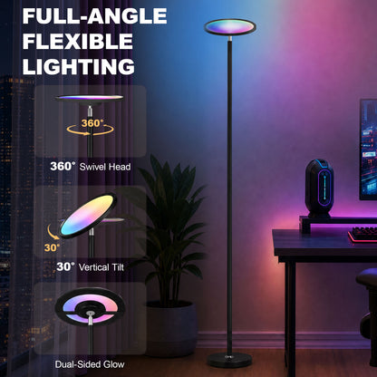 LightGlow Uplighter Floor Lamp - Black