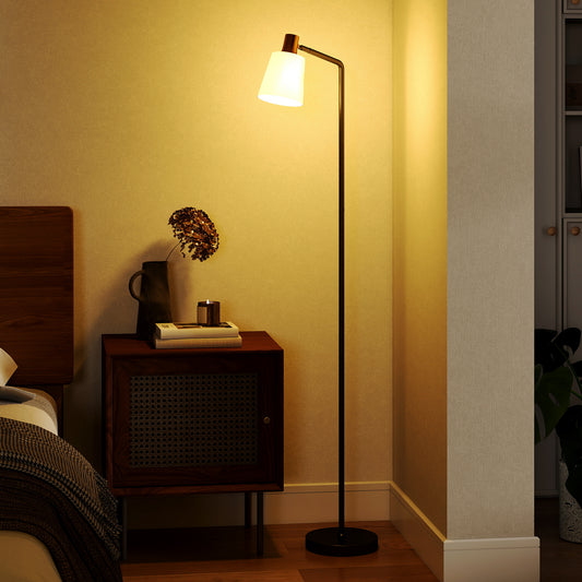 LightGlow Premium Floor Lamp with 350° Rotatable Head, Modern Standing Lamp with 3000K/4000K/6500K Colour Temperatures for Living Room Office, Black