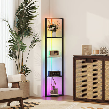 LightGlow RGB Shelf Floor Lamp - Black