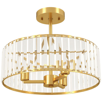 LightGlow Crystal Ceiling Light - Gold