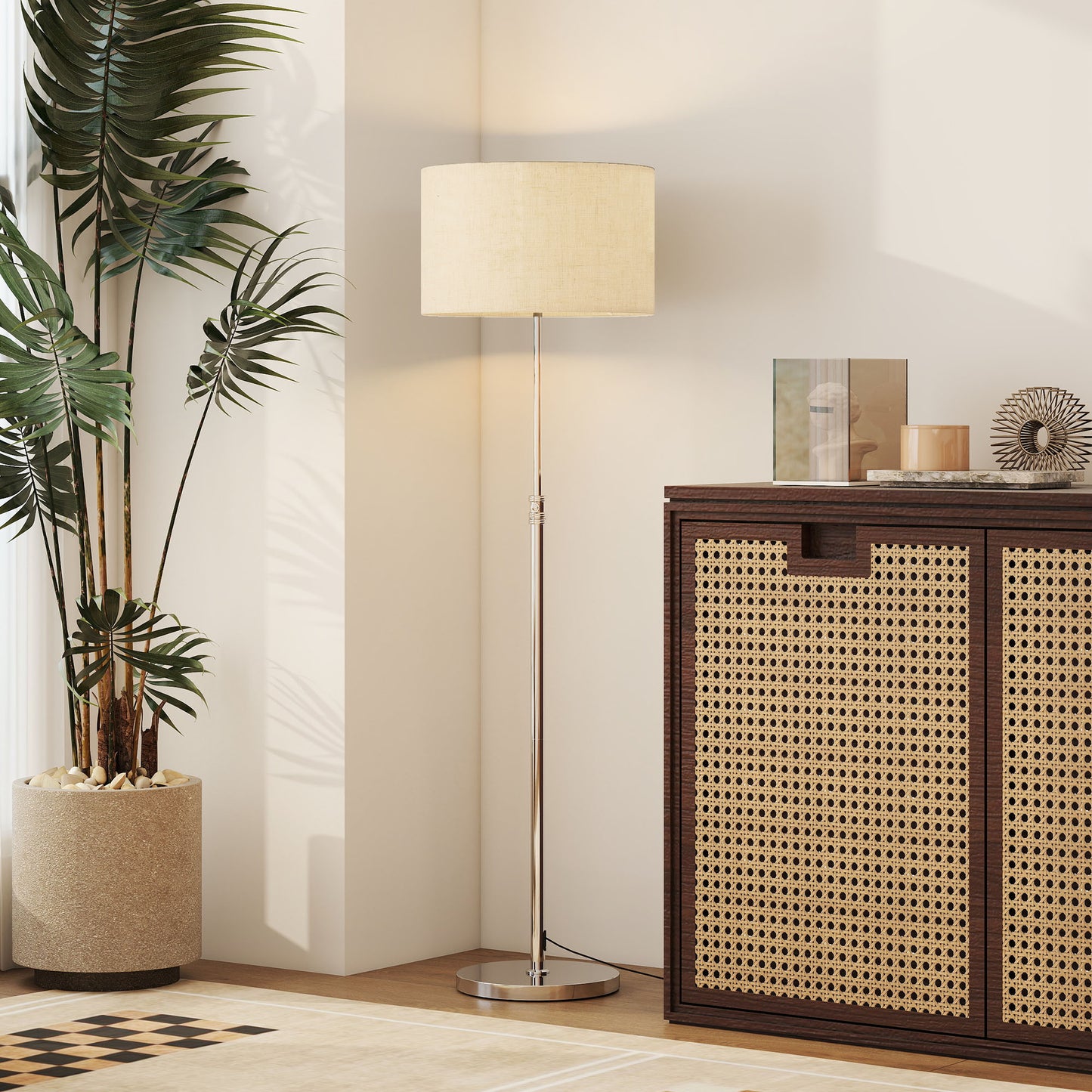 LightGlow Adjustable Floor Lamp - Silver