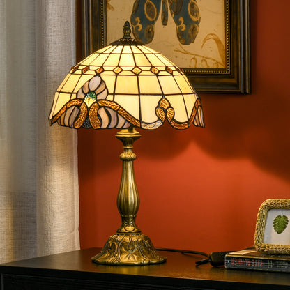 LightGlow Premium Tiffany Stained Glass Table Lamp, Handmade Antique Bedside Lamp, Decorative Night Light for Bedroom, Living room, Home, Nightstand