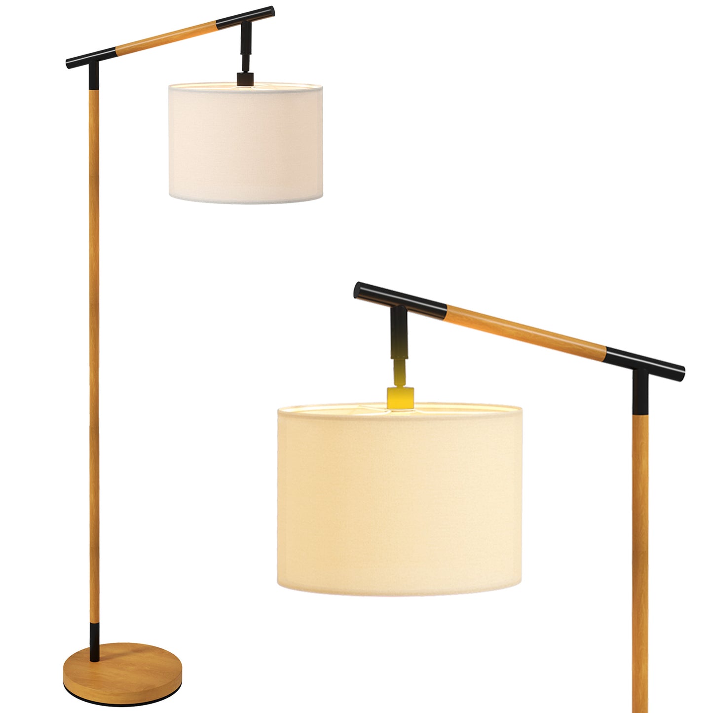 LightGlow Rotating Floor Lamp - Brown