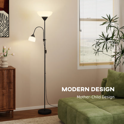 LightGlow Mother Child Floor Lamp - Black
