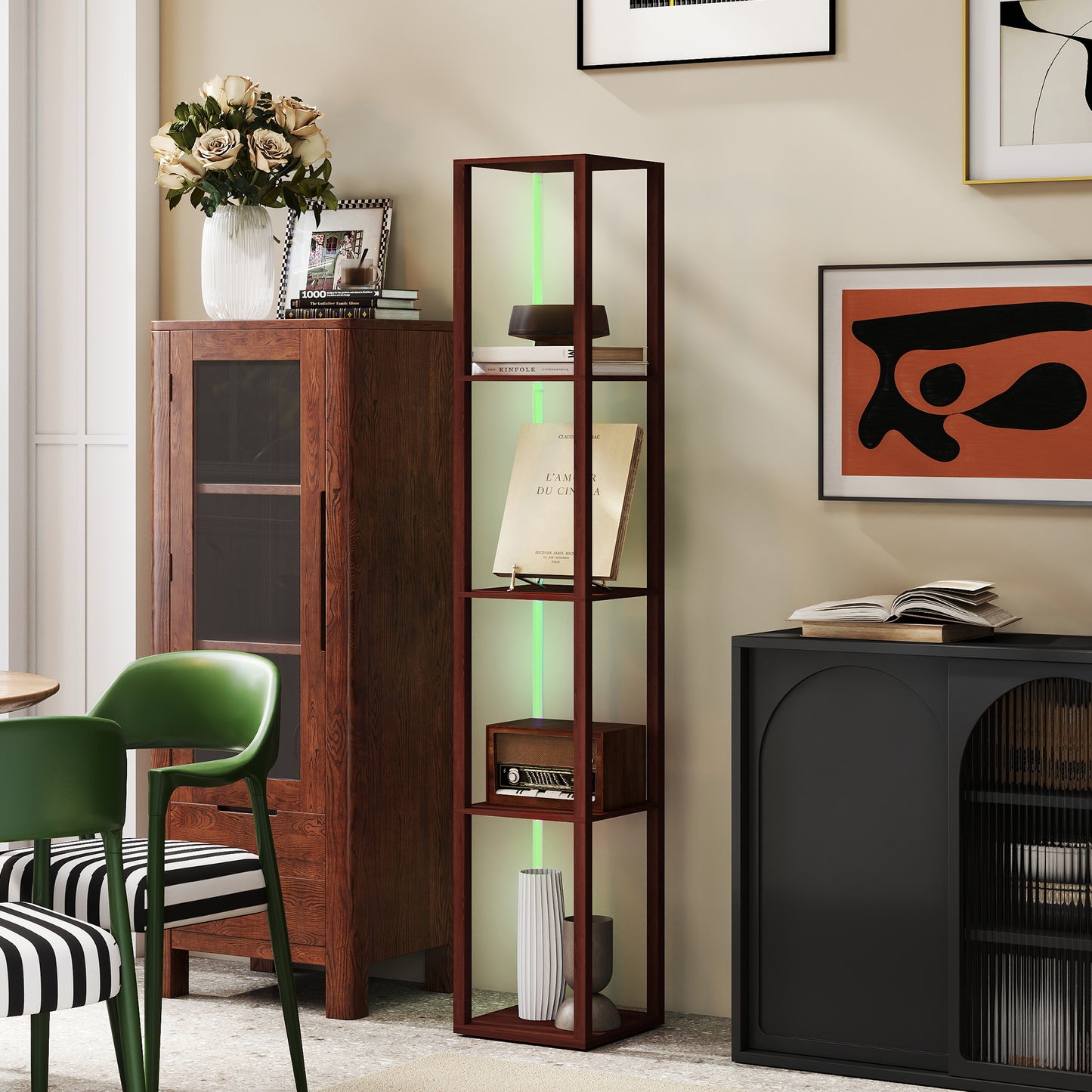 LightGlow RGB Shelf Floor Lamp - Brown
