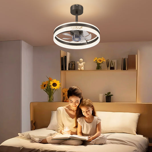 LightGlow Premium Ceiling Fan with LED Light and Remote - Black
