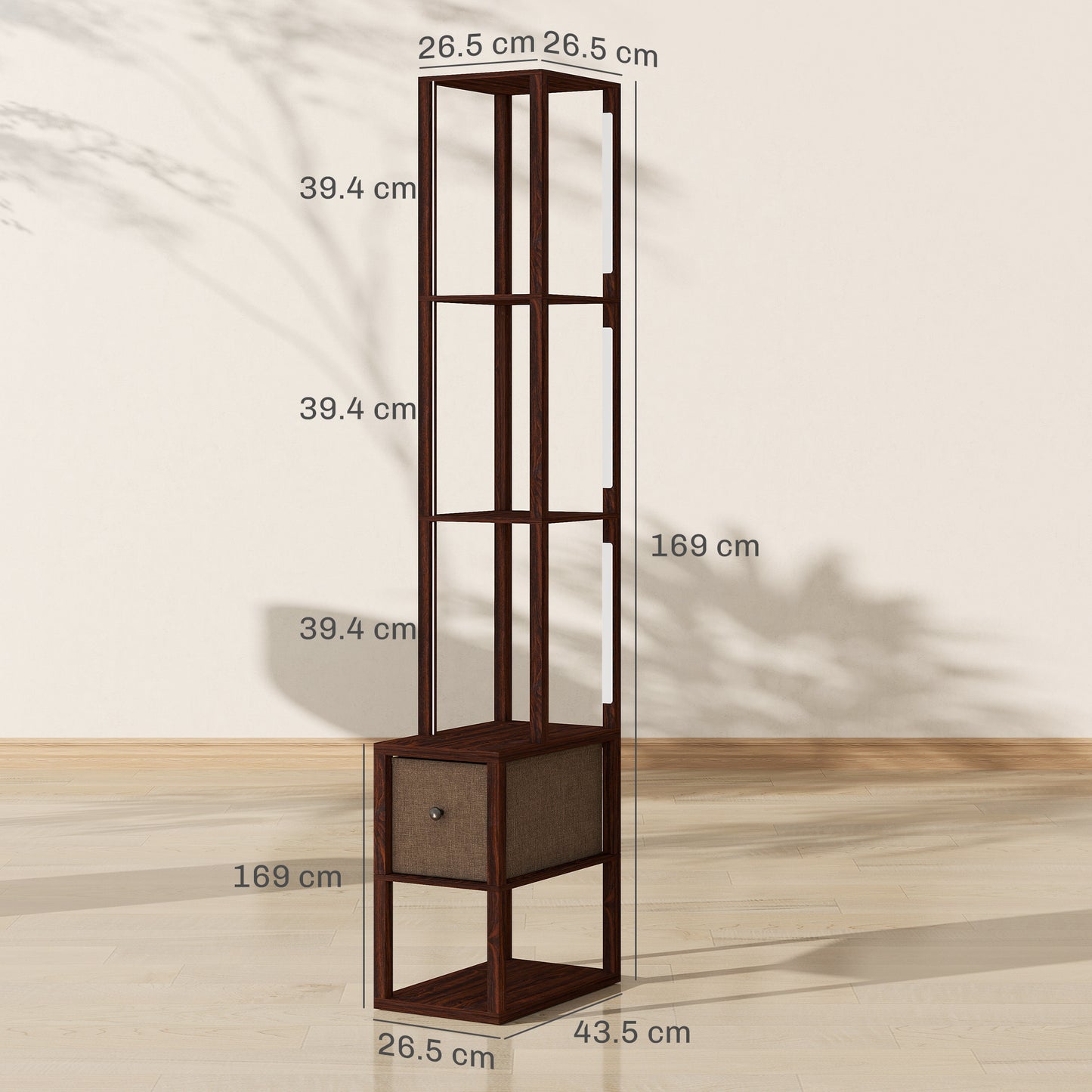 LightGlow Shelf Floor Lamp - Dark Brown