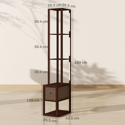 LightGlow Shelf Floor Lamp - Dark Brown