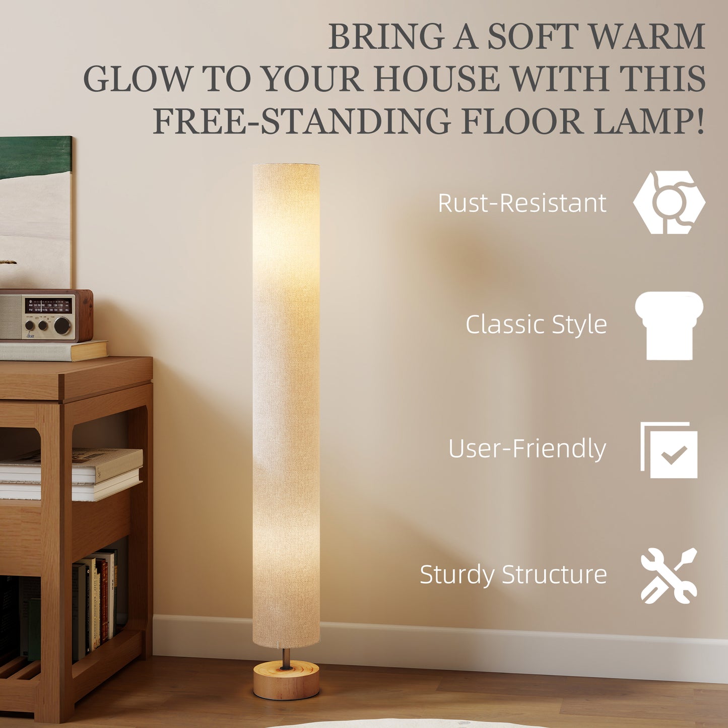 LightGlow Modern Floor Lamp - Grey