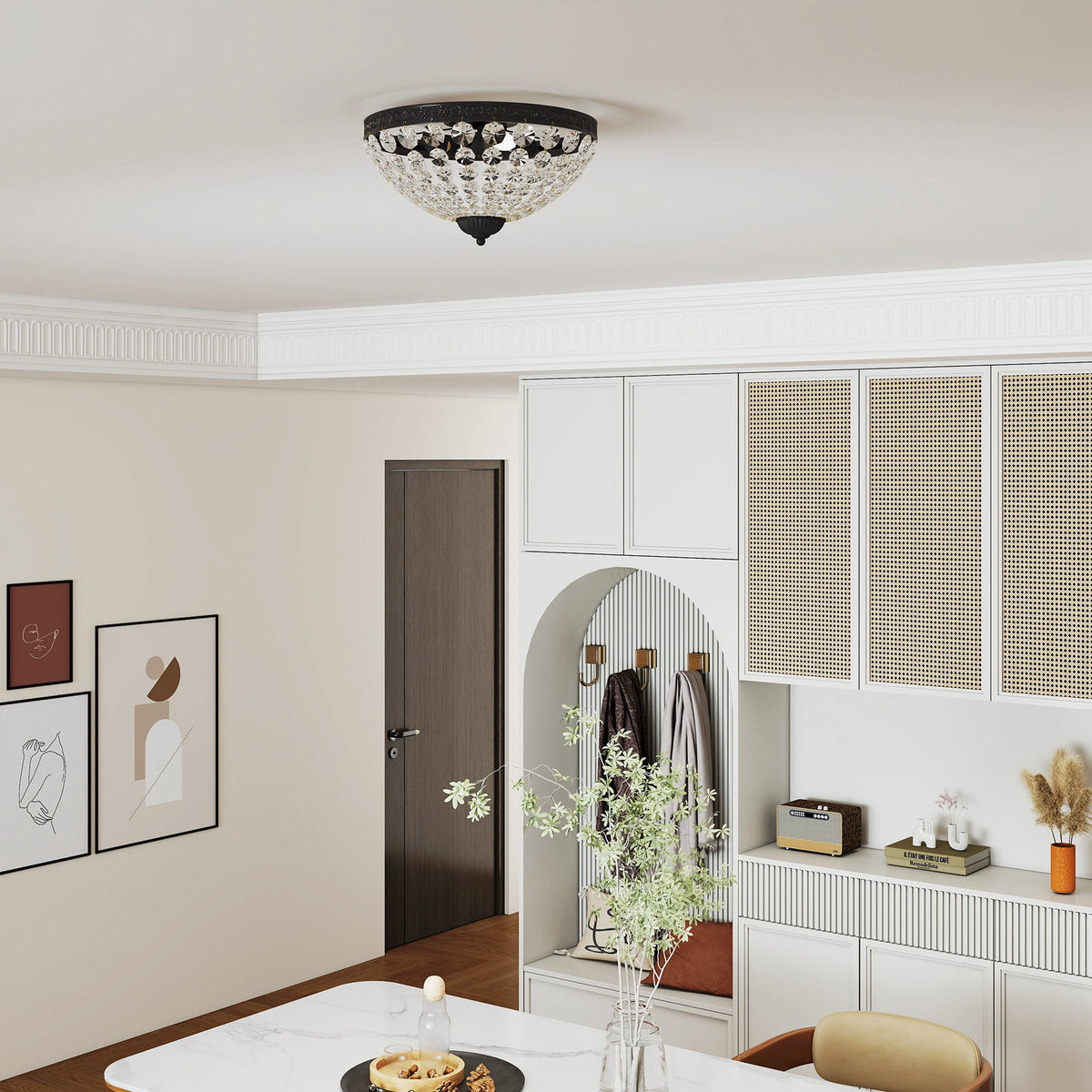 LightGlow Crystal Chandelier - Black