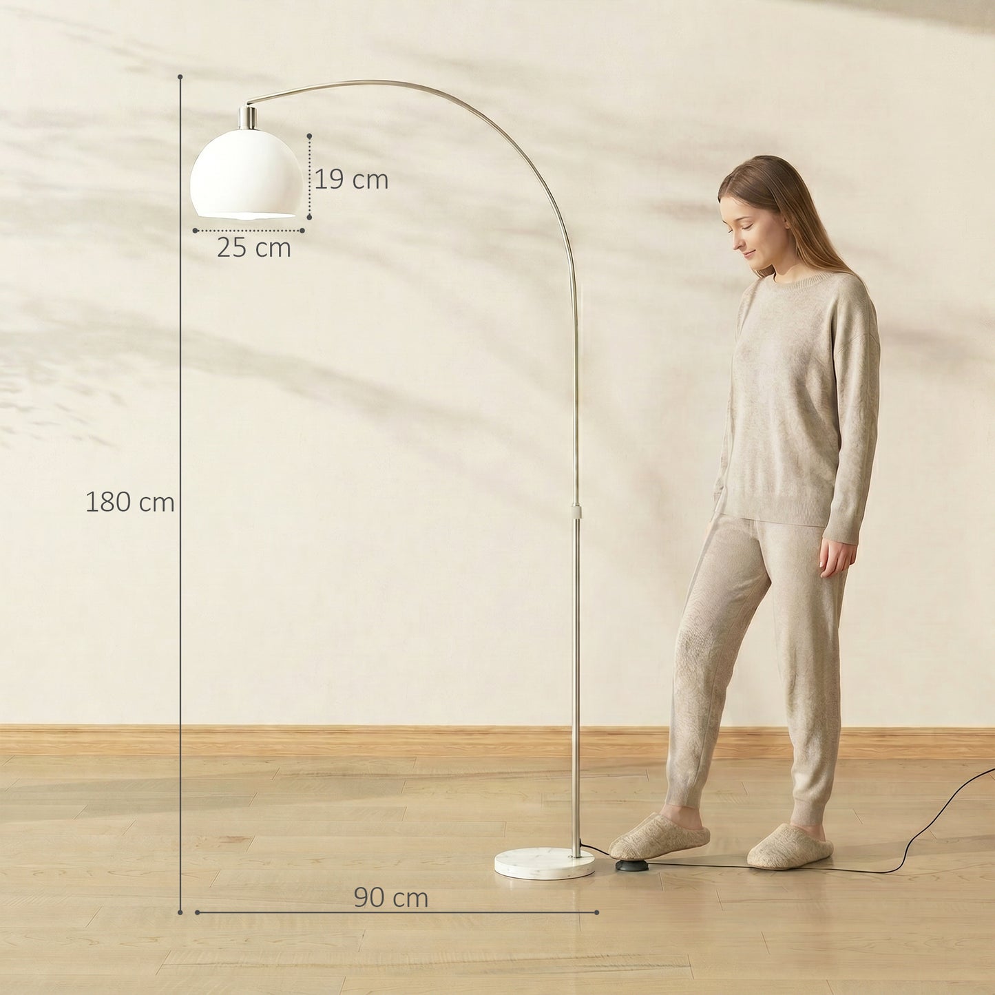 LightGlow Modern Floor Lamp - White