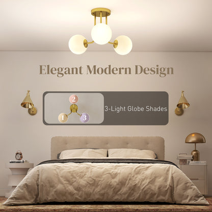 LightGlow Globe Ceiling Light - Gold
