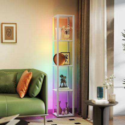 LightGlow RGB Shelf Floor Lamp - White