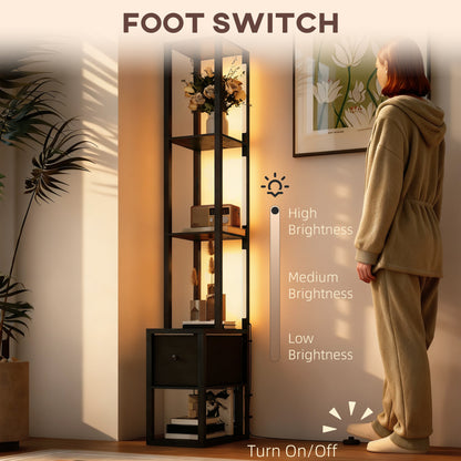 LightGlow Shelf Floor Lamp - Black