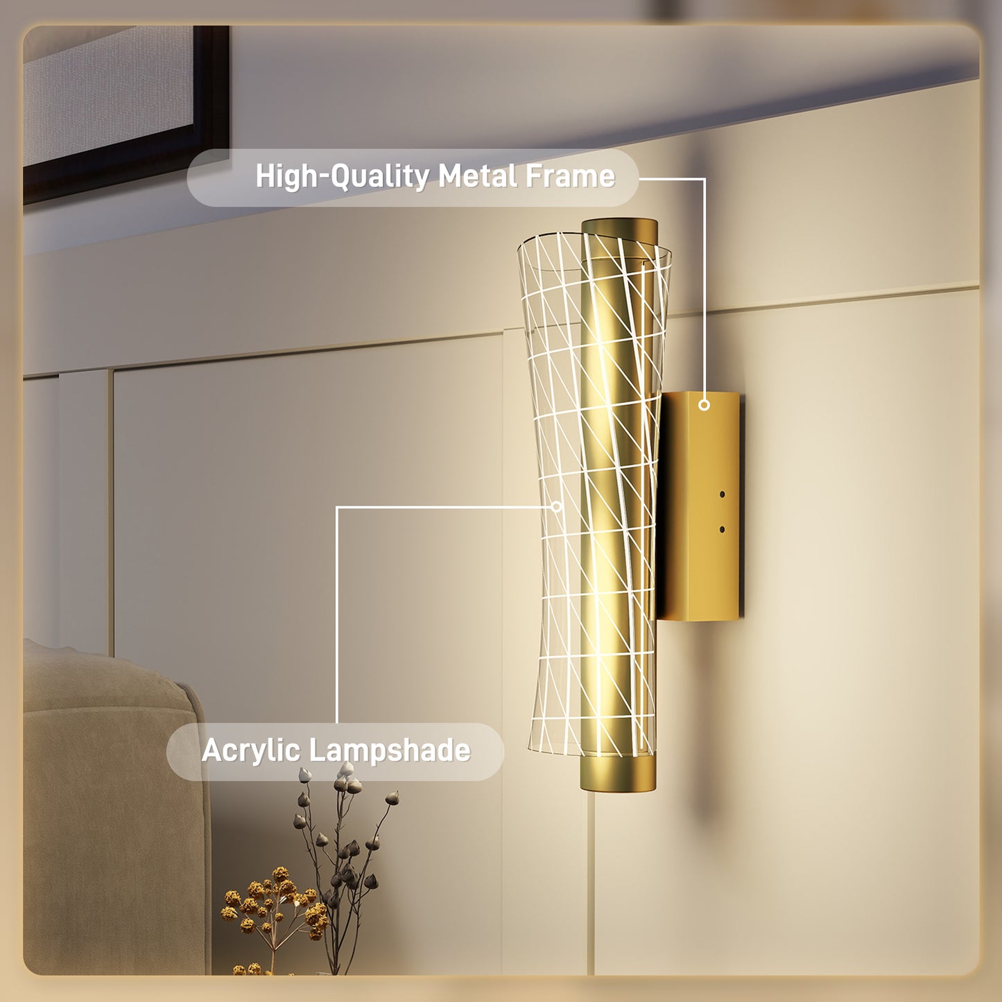 LightGlow Geometric Wall Lamp - Gold