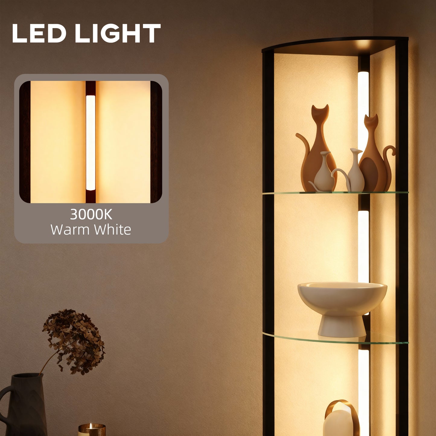 LightGlow Shelf Floor Lamp - Black